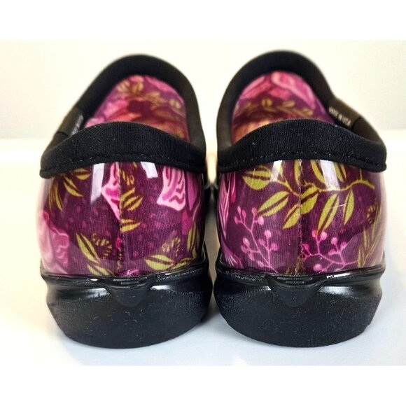 Sloggers Womens Size 10 Waterproof Garden Clogs Purple Floral Print Made In USA - Picture 11 of 12